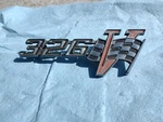 1964 Pontiac Lemans V 326 Passenger Side Fender Emblem Chrome 9775023. Fixed Price $14.75.
