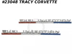 1963-1964 Corvette Front Fender Side Fuel Gm# 3819575 Injection Emblem Pair. Fixed Price $128.00.