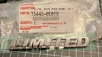 2014-25 Toyota Highlander Sienna Plate; Back Door Nameplate #5 75445-0E010. Fixed Price $22.00.