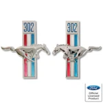 1968 Mustang Fender Emblem "302" W/running Horse Left & Right Side 2PCS New. Fixed Price $99.99.