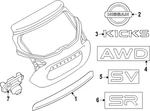 Genuine Nissan Hatch Emblem 90892-7LG0A. Fixed Price $68.29.