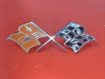 1957-1960 Corvette Front Fender Crossflags Gm 3742213 Small Pin Production Line. Fixed Price $49.95.