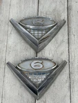 62-66 Gmc Truck V6 Chrome Hood Side Emblems Ornament Pair Pickup 2419879. Fixed Price $60.00.