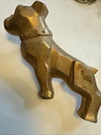 Vtg Mack Truck Bull Dog Side Gold Tone Emblem. Fixed Price $75.00.