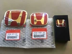 3PC Emblem Fits For 2016-21 Honda Civic Se Si Dx Front Rear Steering Red Badge. Fixed Price $27.98.