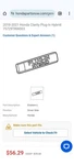Honda Clarity Plug In Hybrid Fender Emblems (rt+lt.)-oem. Fixed Price $90.00.