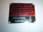 Land Rover Series 2A Front Panel Negative Earth Information Plate 396116. Fixed Price $35.34.