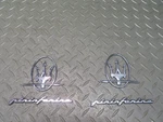 08-19 Maserati Granturismo M145 Pininfarina Rear Quarter Emblem Logo Badge Set. Fixed Price $111.43.