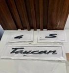Porsche Taycan 4S Gloss Black Rear Emblems. Fixed Price $138.00.