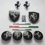 Ferrari Roma Carbon Fiber Emblem Rear Script Side Flag Badge Wheel Caps Set New. Fixed Price $1850.00.