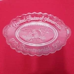 Vintage Usa Bicentennial 1776-1976 Patriotic Glass 9" Plate Eagle Shield Emblem. Fixed Price $8.99.