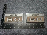 Chevrolet C/60 Emblems Set Pair Oem Bowtie Badges Logos Chevy Truck Gm. Fixed Price $50.00.