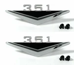 Pair Chrome 351 V8 Fender Emblems W/ Clips 1964-1966 Ford Mustang. Fixed Price $54.99.