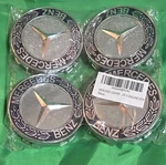 4 New Genuine Oem 1998-25 Mercedes Benz Center Cap Set Black Wreath. Fixed Price $36.99.