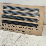 Set Of (4) Original Gm 3820543 Oem 1963 Chrome Lh Impala Front Fender Trim. Fixed Price $188.80.