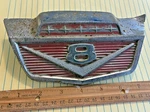 Vintage 1965-66 Ford Truck V8 Hood Emblem Ornament C5TB-16637-A Fomoco Red Color. Fixed Price $79.99.
