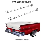 1957 1958 Ford Fairlane 500 Quarter Panel Chrome Script Letters Emblems. Fixed Price $138.88.