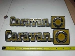 1970S Chevy Caravan Emblems Pair Oem G-series Ac 378640. Fixed Price $46.49.