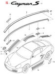 Genuine Porsche Cayman 987C Inscription Painted 98755923900. Fixed Price $98.29.