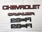 Chevy 90-94 Chevrolet Cavalier Rear Trunk Black Nameplate Emblem Logo Badge Set. Fixed Price $20.00.