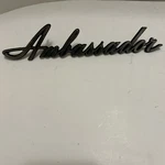 Vintage Amc Ambassador Metal Emblem Badge, 3590719, AM512R. Fixed Price $26.95.