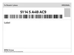 Genuine Bmw Label 51-14-5-A4B-AC9 New. Fixed Price $57.94.