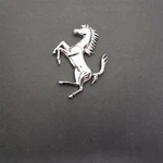 Ferrari Prancing Horse Chrome Silver Badge Copper Emblem 7*4.8CM(FIT Many). Fixed Price $50.00.