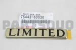 7544360030 Genuine Toyota Plate, Back Door Name, NO.1 75443-60030. Fixed Price $17.92.