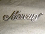 Vintage Small Ford Mercury Script Metal Badge Ornament Emblem D54B-66 42550-AA. Fixed Price $35.00.