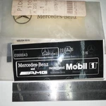 Mercedes-benz Oil Label MOBIL-1 Amg Replacement Sticker Rare All White Letter. Fixed Price $99.00.