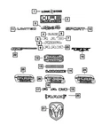 Genuine Mopar Front Door Nameplate 68568439AA. Fixed Price $46.83.