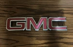Gmc Front Grille Emblem Bezel Part 23122159 Oem 2014-2019 Sierra Chrome Red 17". Fixed Price $35.00.