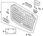 Genuine Audi Grille Emblem 4N0-853-736-B-2ZZ. Fixed Price $77.75.