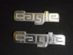 Vintage Jeep Eagle Metal Emblems Pair Set 3734418 1803340-1-1 1980S Fender Badge. Fixed Price $28.00.