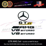 Gtr Amg V8 Biturbo Star Emblem Yellow Black Badge Combo Set Mercedes C190 R190. Fixed Price $157.88.