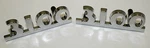 1949 1950 1951 Chevrolet Truck 3100 Hood Side Emblems New Pair #50-16721. Fixed Price $38.00.