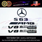 S63 Sedan Amg V8 Biturbo 4MATIC+ Rear Star Emblem Black Combo Set Mercedes W222. Fixed Price $90.52.
