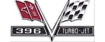Oer 3867312 Emblem Fender Chrome/red 396 Turbo-jet Logo Chevy Ea. Fixed Price $30.99.