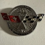 Nos 1978 Corvette Gas Door Emblem Gm# 472718 25TH Anniversary .. Fixed Price $75.00.