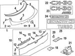 Genuine Mazda Hatch Emblem DFR5-51-770. Fixed Price $63.03.