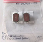 (2)ORIGINAL 1970S(?)GM Oldsmobile Cutlass Roof Pillar Sail Panel Emblems. Fixed Price $40.00.