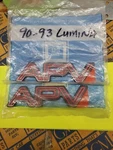 1990 1993 Chevy Lumina Set Of 2 Red & Black Apv Emblems Nos Oem. Fixed Price $25.00.