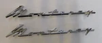 Nos Oem Ford 1957 Mercury Monterey Fender Emblems Ornaments Scripts Pair Trim. Fixed Price $109.00.