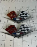 1963 Corvette Emblems Near Mint Front Side Fender Crossed Flags P-3792000. Fixed Price $49.50.