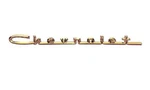 1957 Chevy Bel Air V8 Hood Trunk Gold Script Emblem. Fixed Price $39.95.