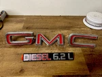 Vintage Gmc Truck Grille Badge Emblem Aluminum Letters Orange Free Shipping. Fixed Price $79.00.