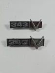 Pair Of 1968 69 Amc Amx Javelin 343 Fender Emblem Oem 3602423. Fixed Price $44.99.