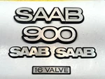 Saab Genuine 1984 900 Hatchback Rear Trunk Lid, Hood Sides Metal Oem 5 Emblems. Fixed Price $122.99.