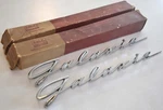 Nos 1959 Ford Galaxie Body Script Emblem Trim Badge Rear Quarter Nameplates (X2). Fixed Price $470.00.