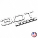 04-22 Audi Rear Trunk Deck Lid 3.0T Quattro Nameplate Emblem Badge Chrome. Fixed Price $24.99.